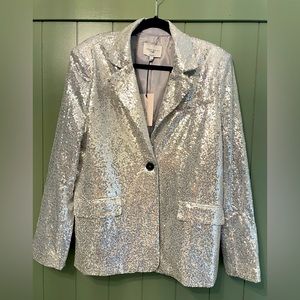 Josephine HJ silver sequin blazer, size EU 38